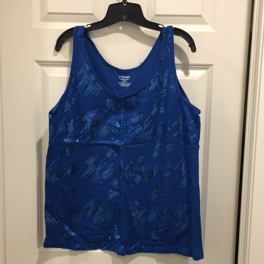 Lane Bryant sequined tank. size 14 16. Electric blue sequin pattern.